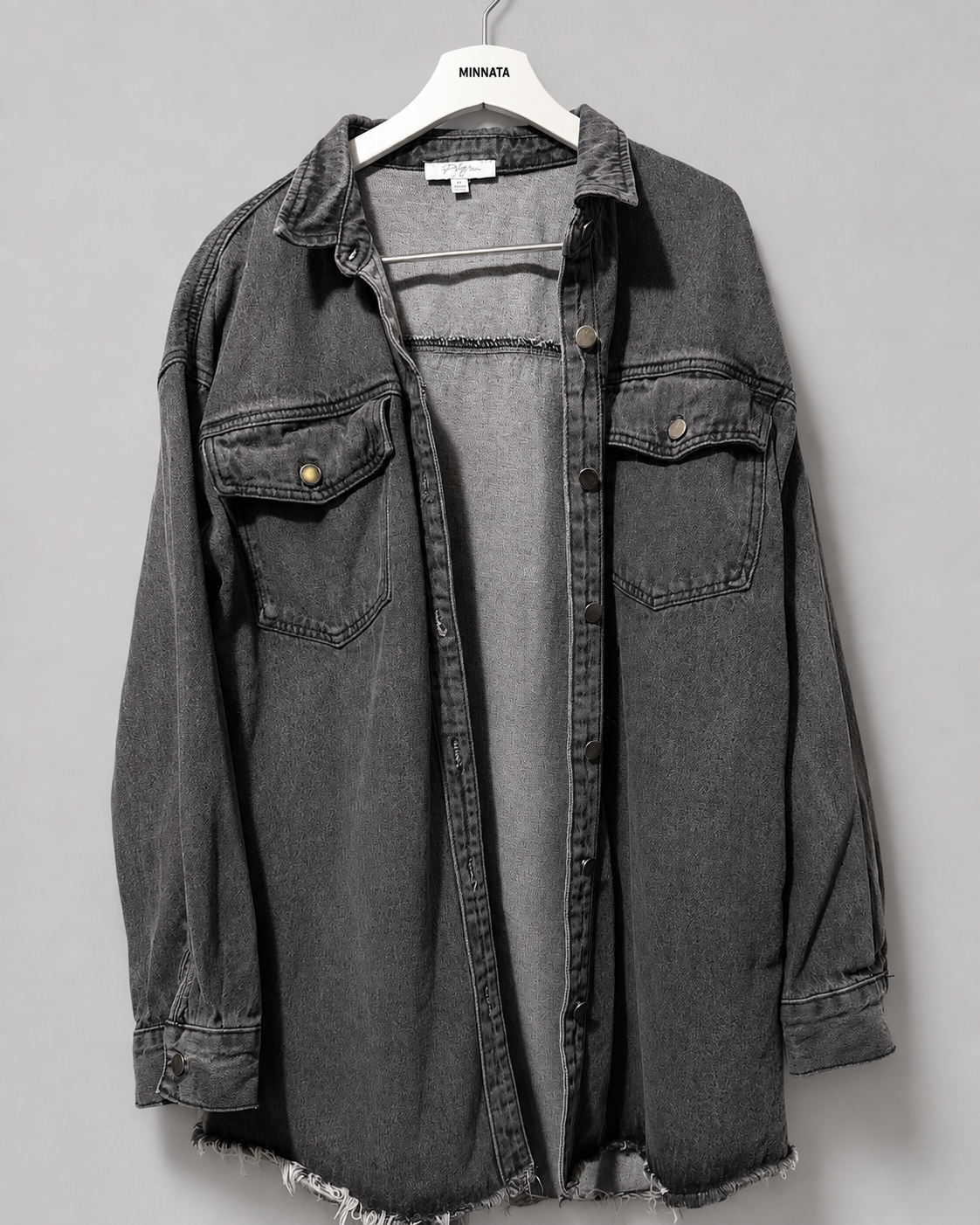 Sobrecamisa gruesa oversize | Marca Polagram — Gris lavad