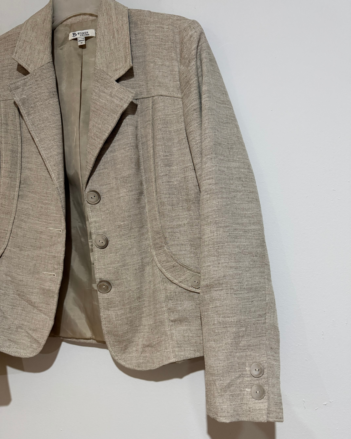 Blazer B.Women "By Brandteks" | Beige lino natural | corte entallado | Talla 42