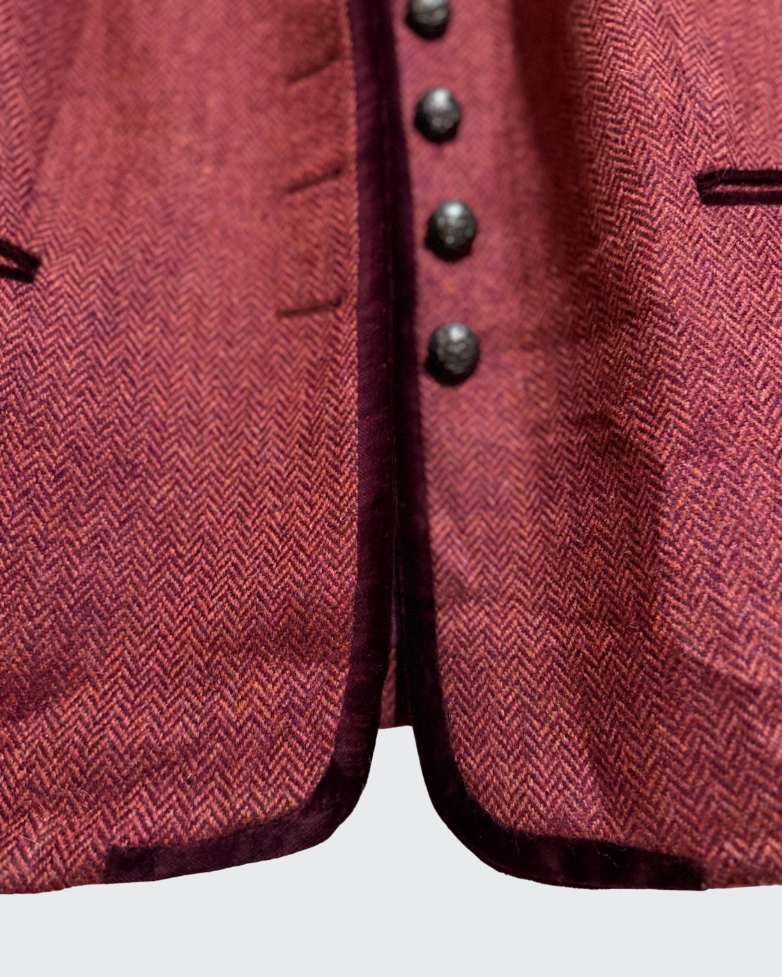 Chaqueta Vintage BAUER Pour Femme · Tweed Espiga Burdeos | Talla