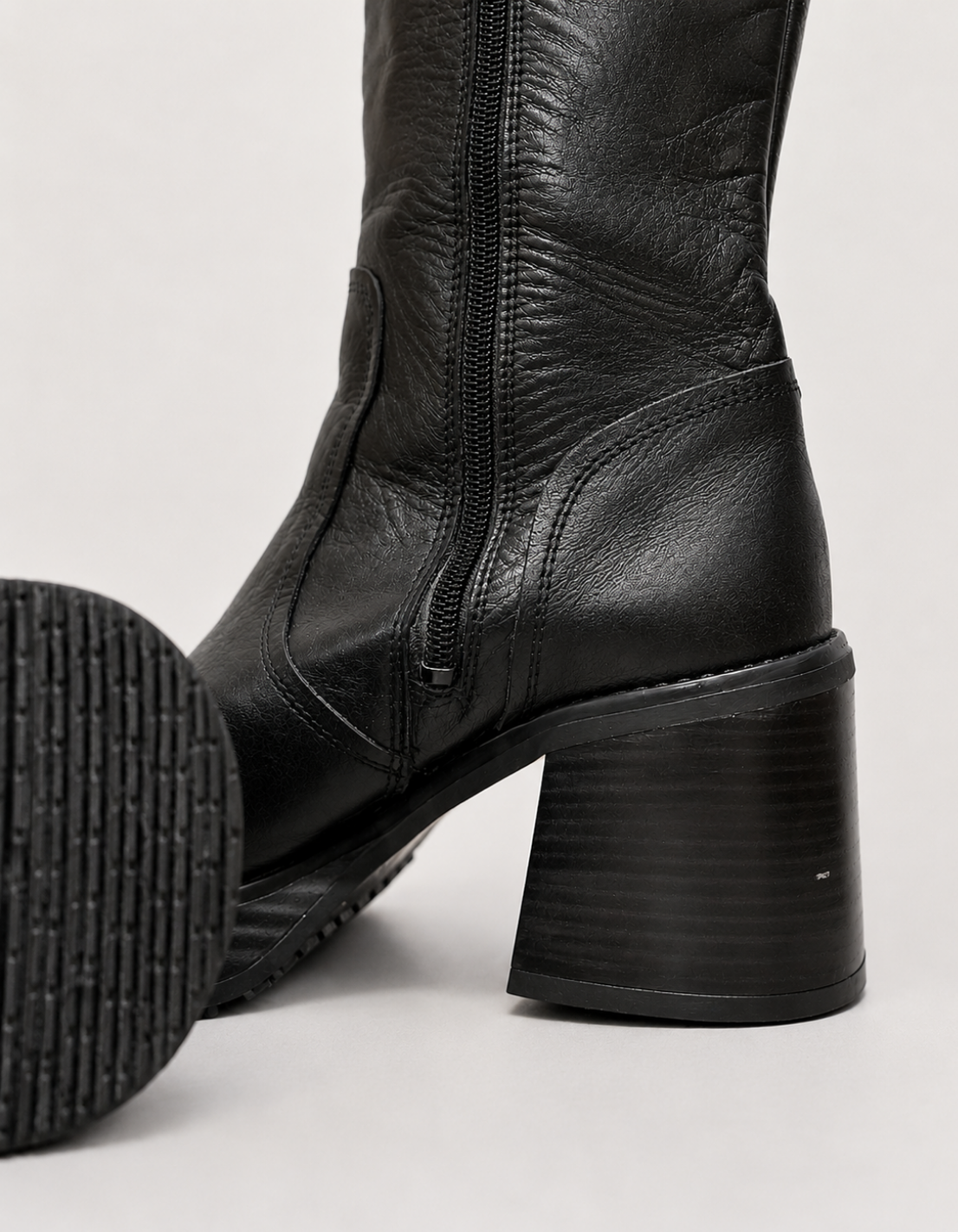 Botas Graceland largas negras taco chunky y plataforma | Talla 40