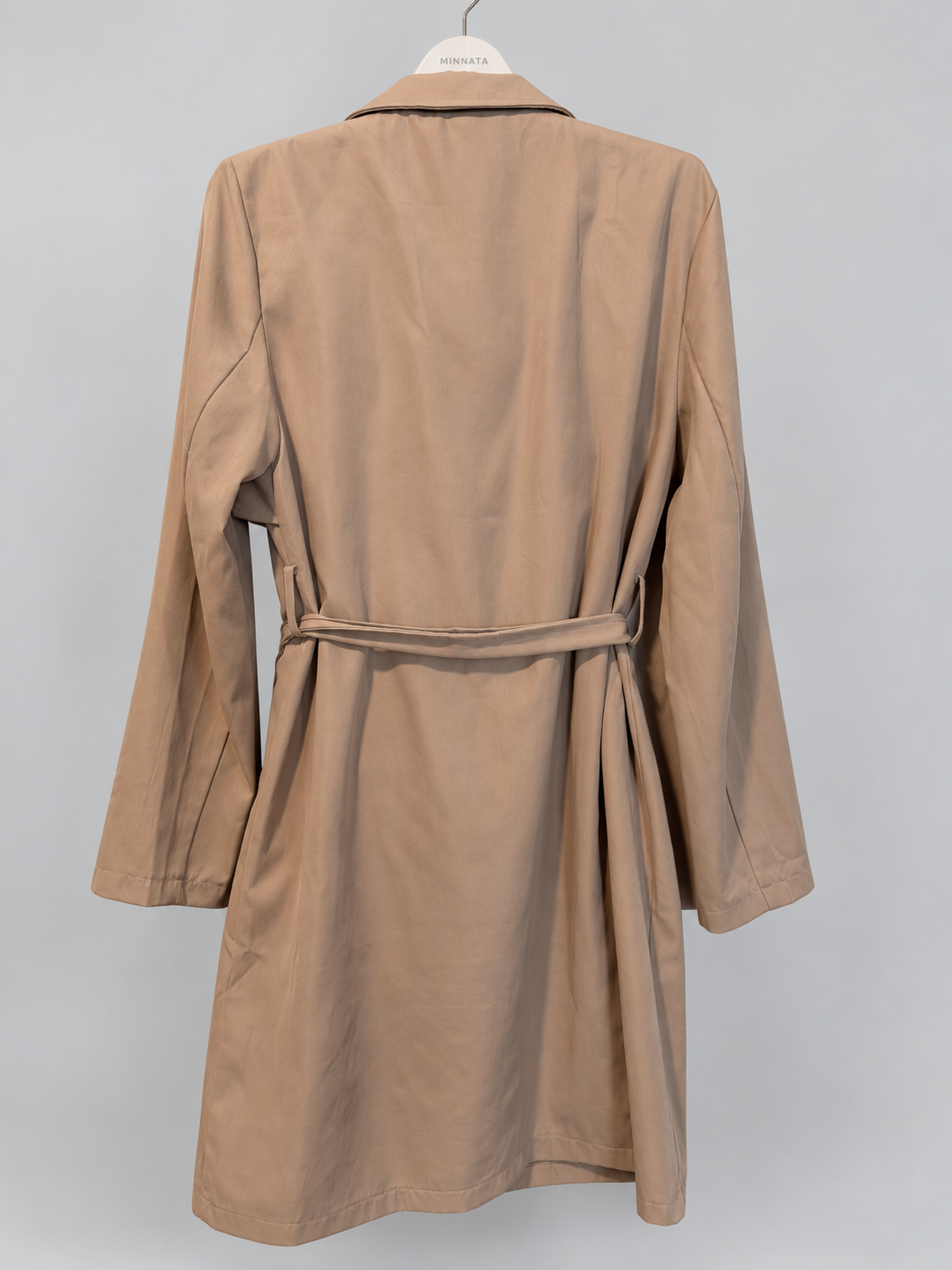 Trench coat SHEIN | Beige arena con cinturón | talla XS (calza S/M)