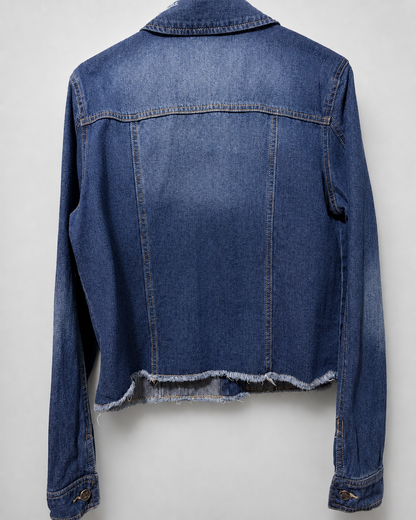 Chaqueta de mezclilla trucker Indigo Rein | Azul índigo distressed | Talla L