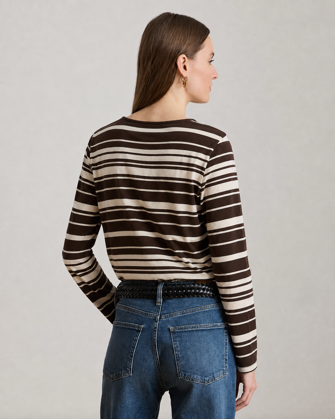 Polera RALPH LAUREN | Talla L | Cuello redondo (algodón elasticado)