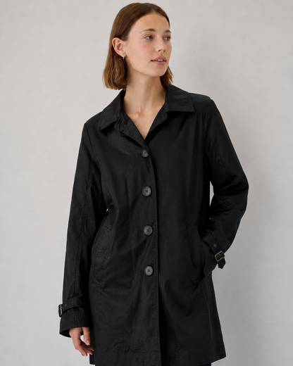 Trench coat negro clásico| Marca Appraisal | Talla L
