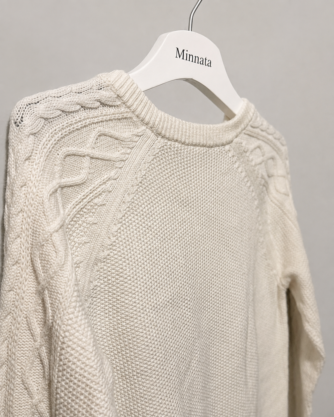 Sweater grueso de trenzas GAP | Blanco crema (cable knit)| Talla S