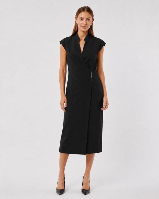 Vestido CALVIN KLEIN Negro Cruzado | Talla 4