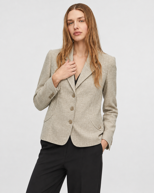Blazer B.Women "By Brandteks" | Beige lino natural | corte entallado | Talla 42