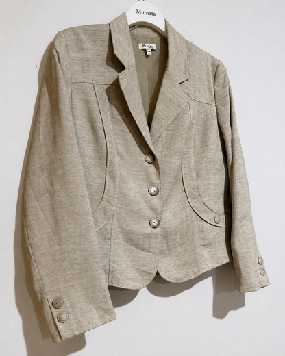 Blazer B.Women "By Brandteks" | Beige lino natural | corte entallado | Talla 42