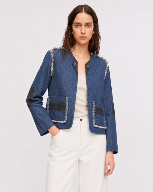 Chaqueta Denim Deconstruida | Edición Única Hecha a Mano