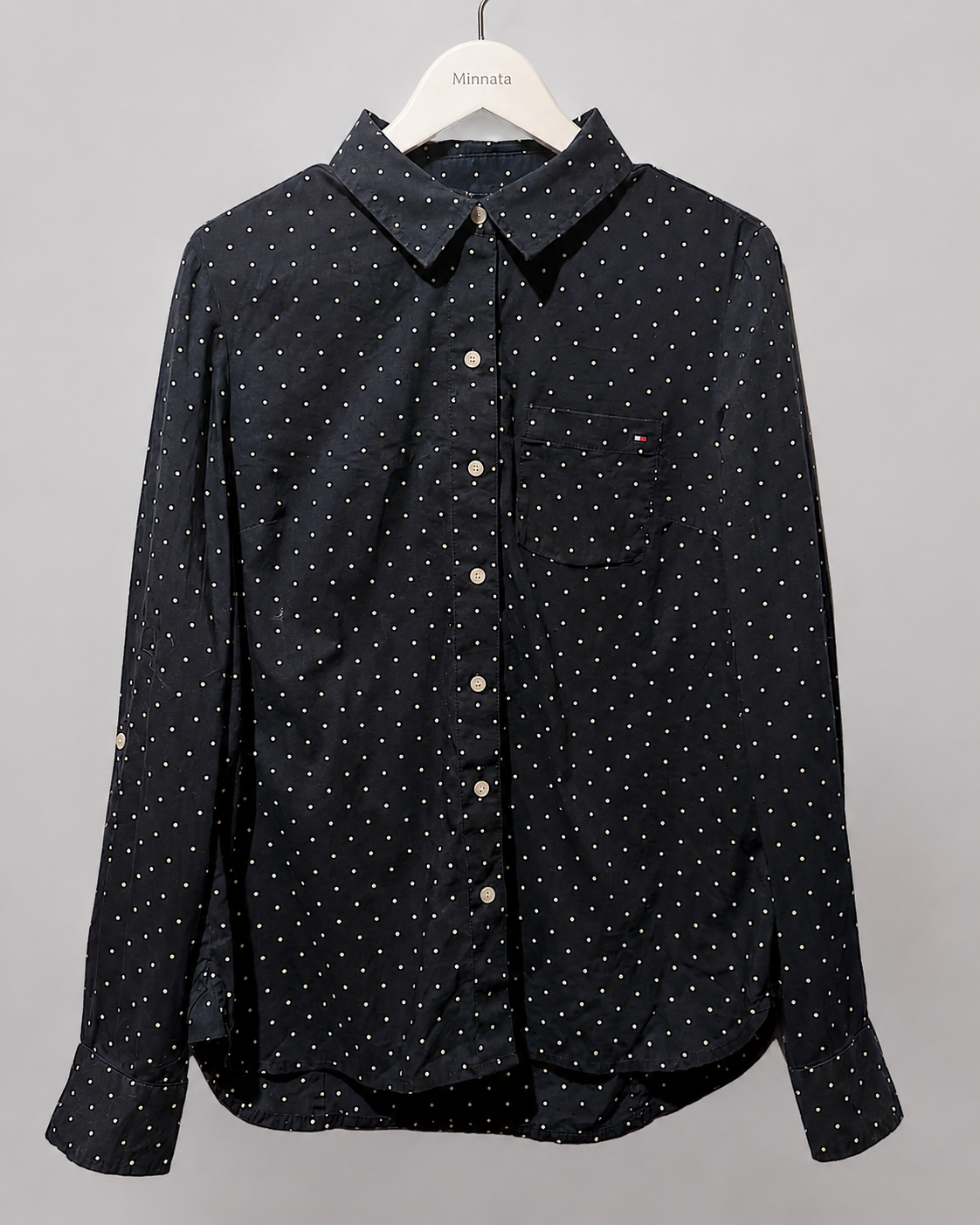 Camisa Tommy H| Azul marino a lunares | Talla indicada S