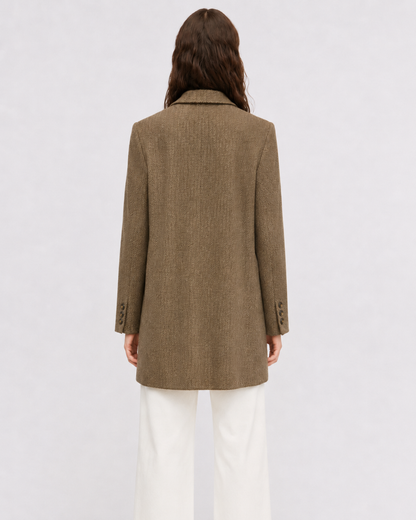 Blazer vintage Bianca — Pura Lana Virgen (Espiga / Herringbone)