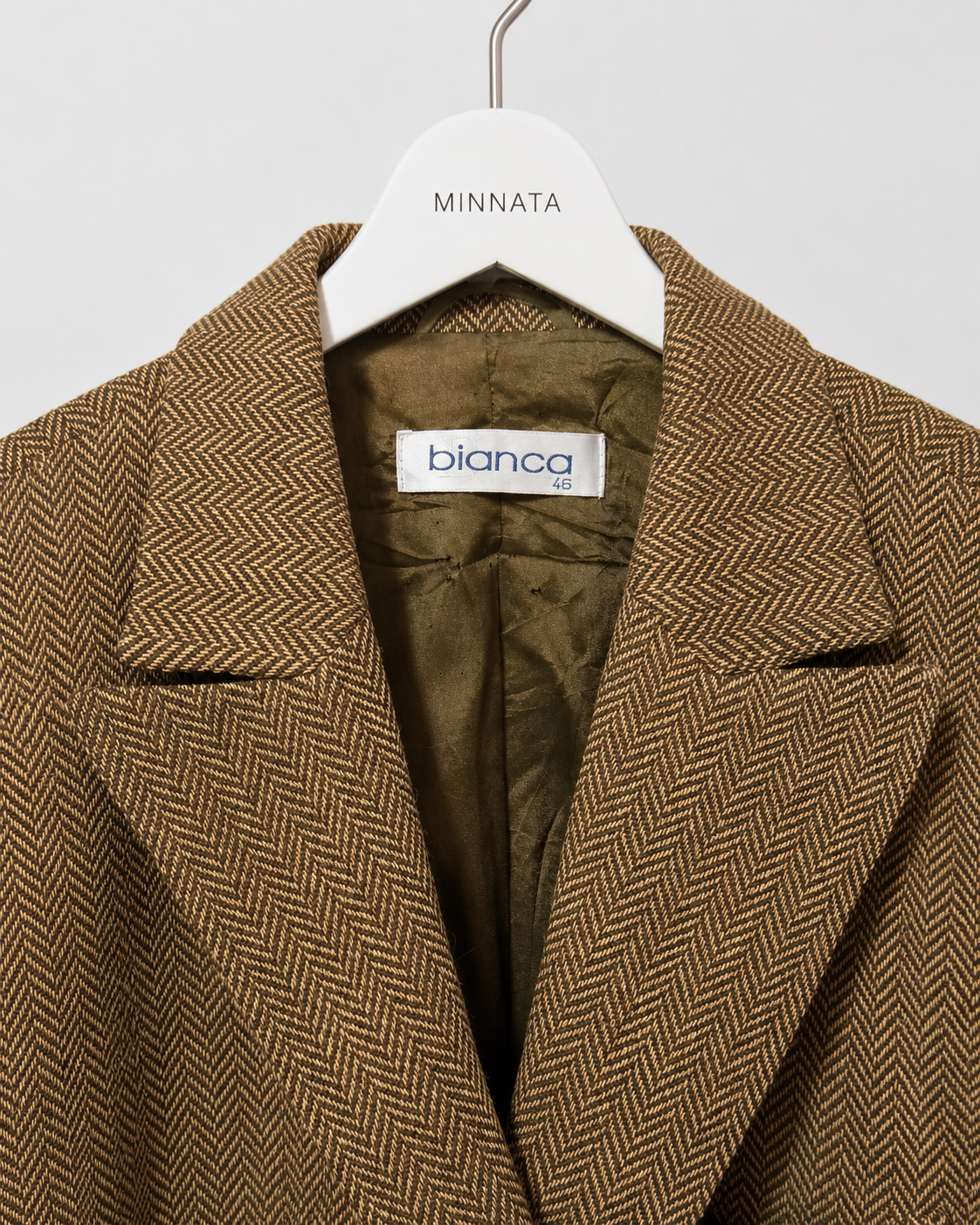 Blazer vintage Bianca — Pura Lana Virgen (Espiga / Herringbone)