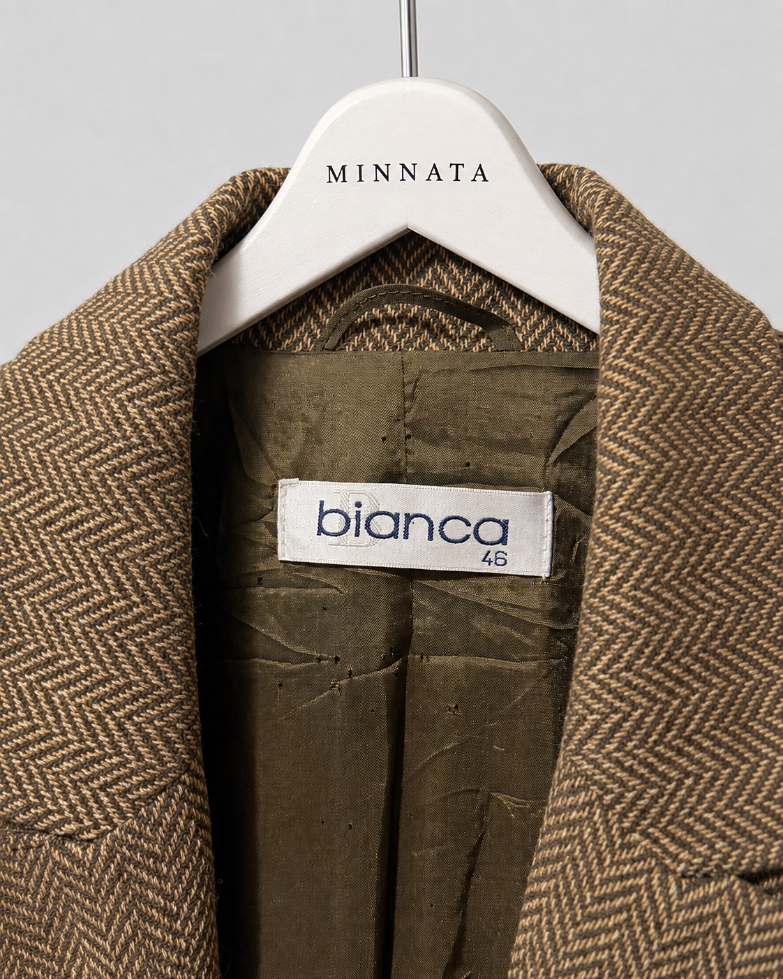 Blazer vintage Bianca — Pura Lana Virgen (Espiga / Herringbone)