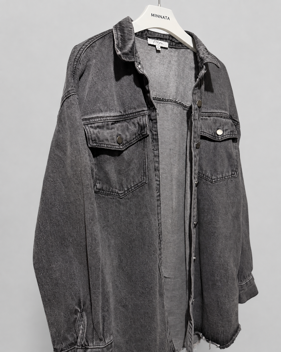 Sobrecamisa gruesa  oversize | Marca Polagram — Gris lavad