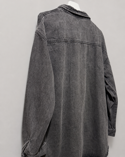 Sobrecamisa gruesa  oversize | Marca Polagram — Gris lavad