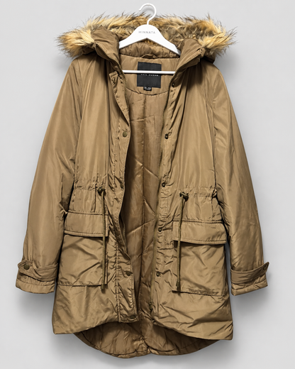 Parka larga con capucha de pelo Gate Woman