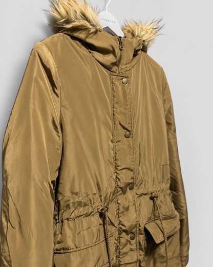 Parka larga con capucha de pelo Gate Woman
