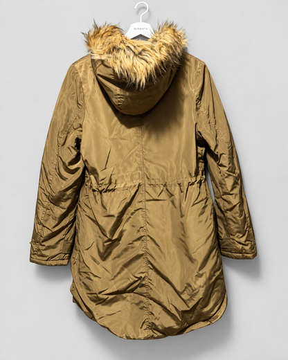 Parka larga con capucha de pelo Gate Woman