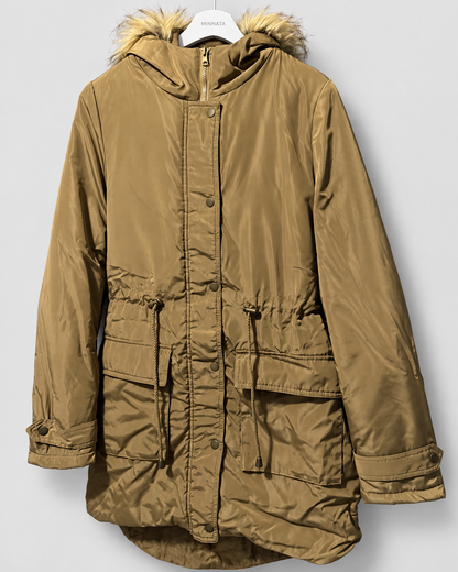 Parka larga con capucha de pelo Gate Woman