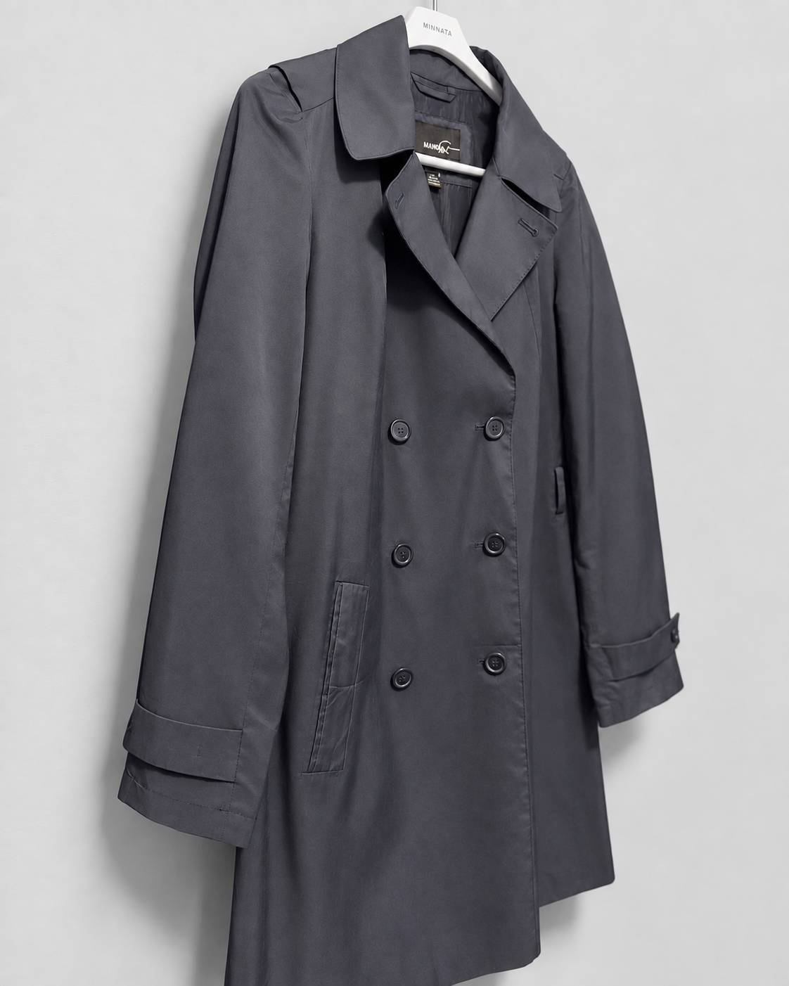 Trench coat MANGO (línea Suit) | Azul marino satinado | talla XS