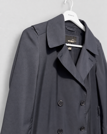 Trench coat MANGO (línea Suit) | Azul marino satinado | talla XS