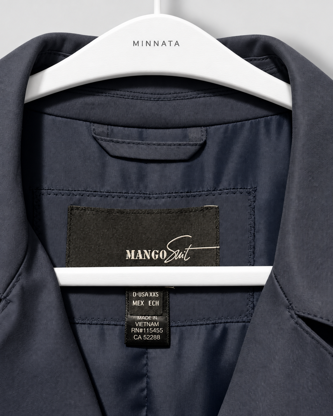 Trench coat MANGO (línea Suit) | Azul marino satinado | talla XS