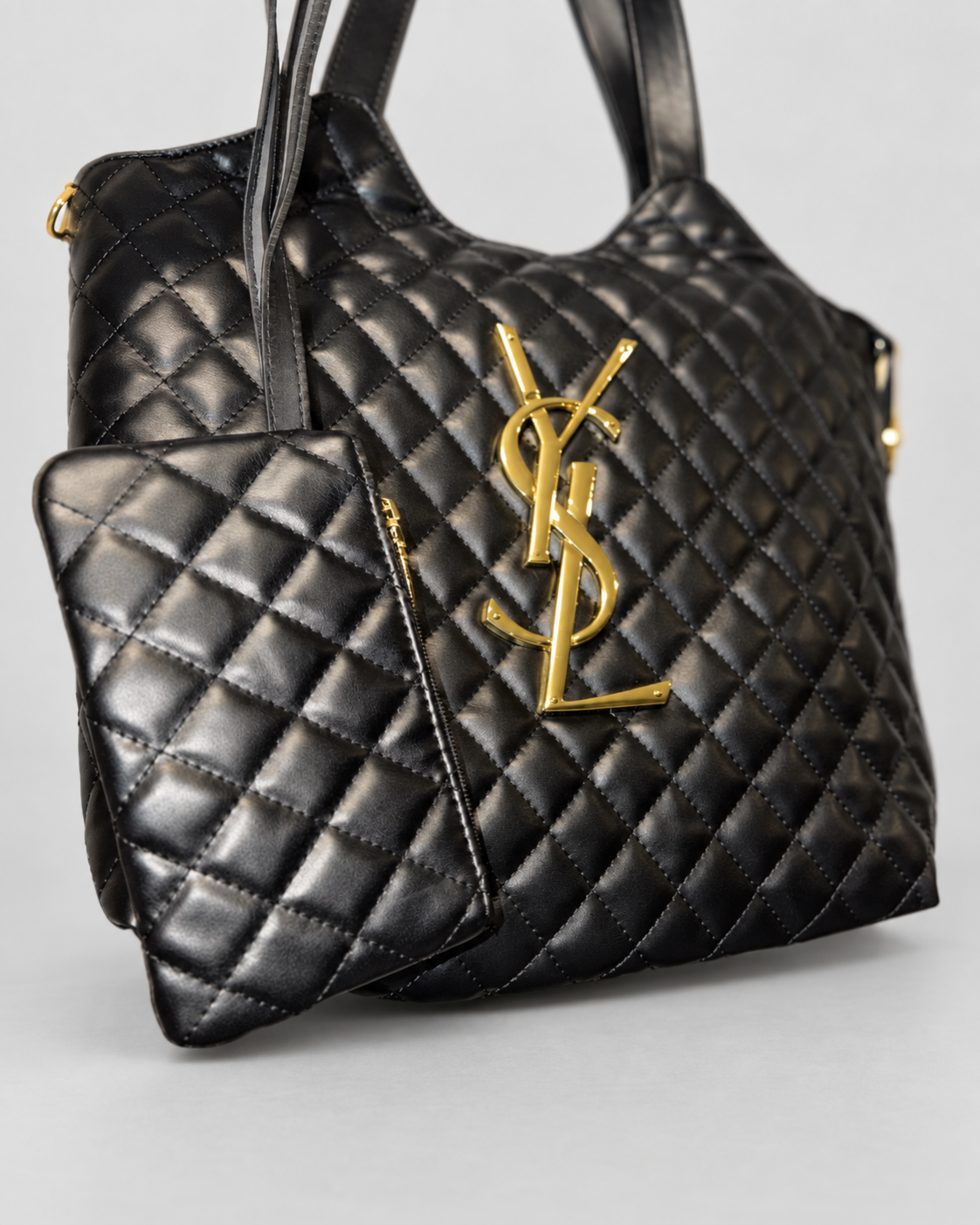Cartera estructurada estilo diseñador | Con pouch, correa y bolsa protectora