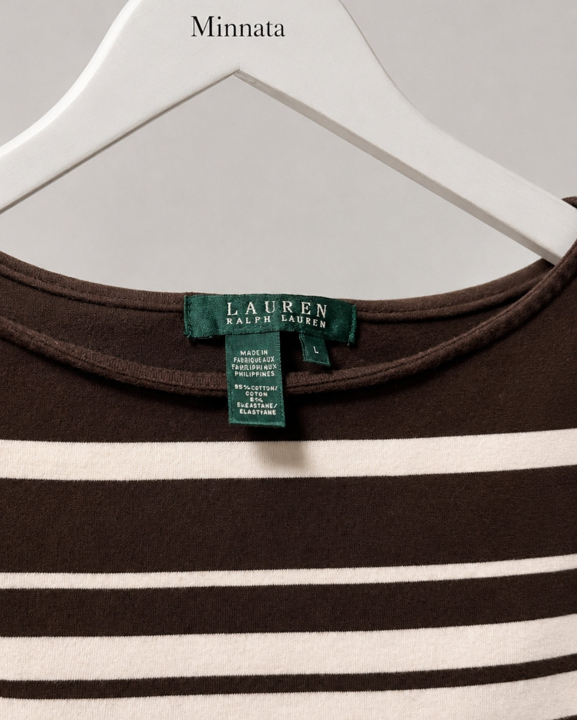 Polera RALPH LAUREN | Talla L | Cuello redondo (algodón elasticado)