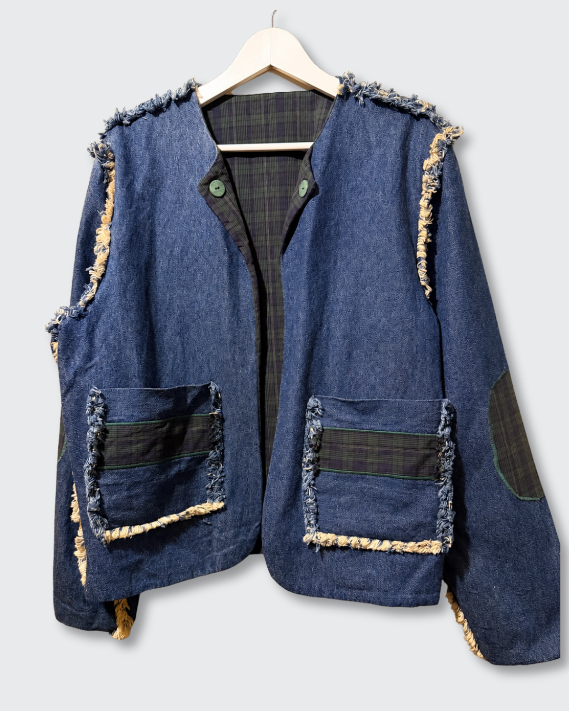 Chaqueta Denim Deconstruida | Edición Única Hecha a Mano