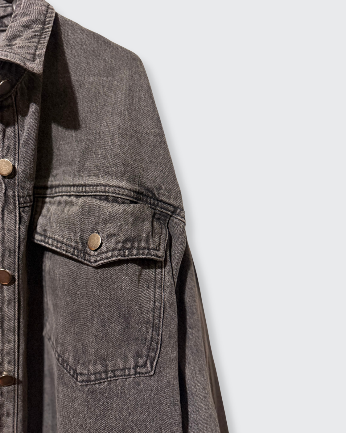 Sobrecamisa gruesa  oversize | Marca Polagram — Gris lavad