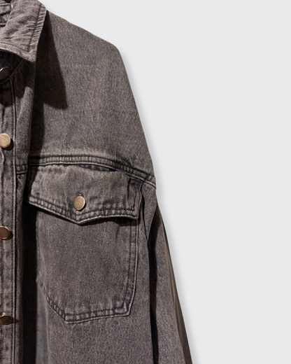 Sobrecamisa gruesa  oversize | Marca Polagram — Gris lavad