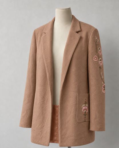 Blazer ONLY | Nude con Bordado Floral | Talla M