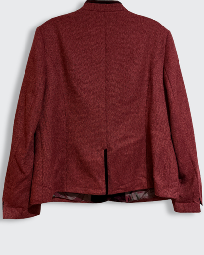 Chaqueta Vintage BAUER Pour Femme · Tweed Espiga Burdeos | Talla