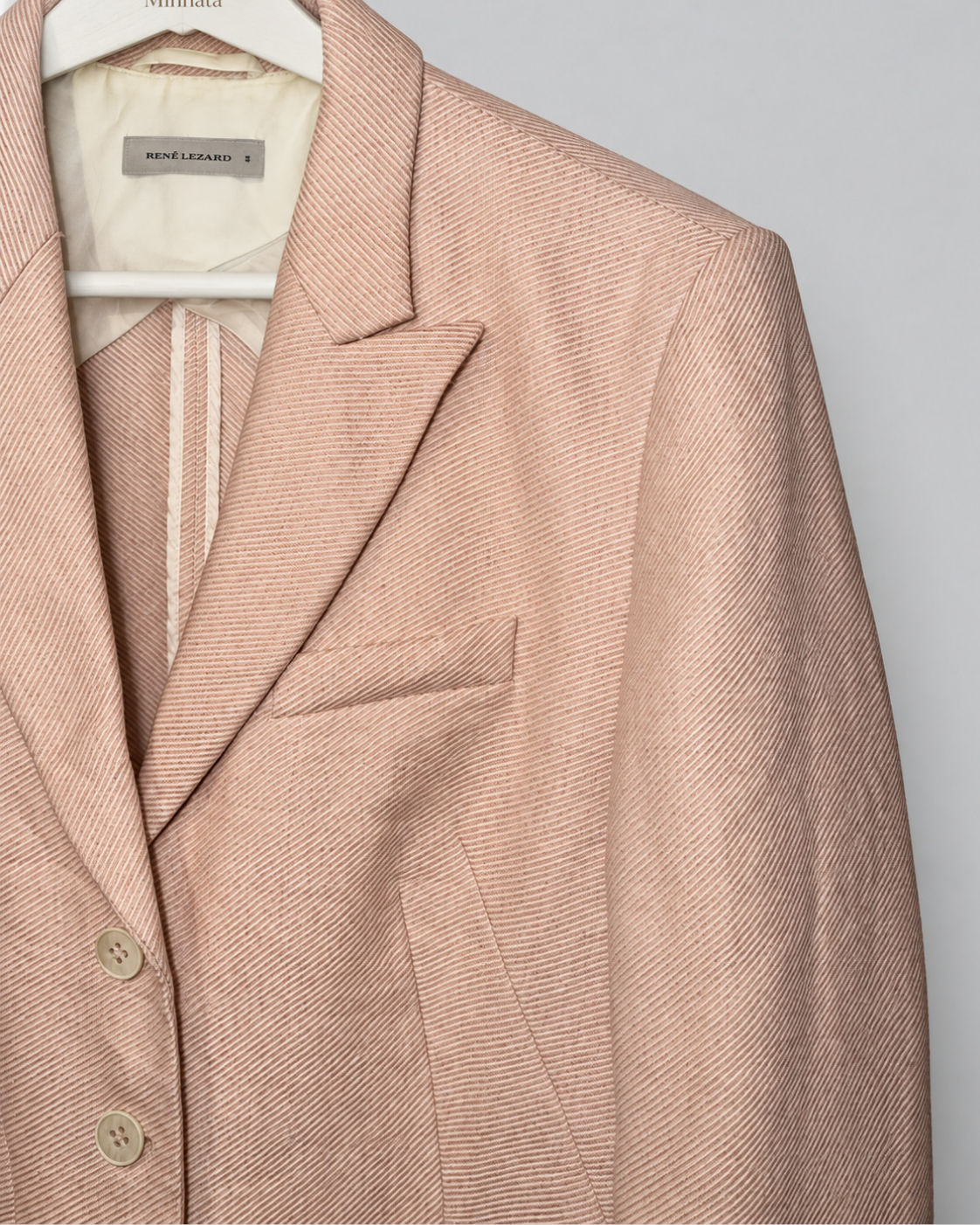 Blazer René Lezard | Palo Rosa, mezcla lino/lana