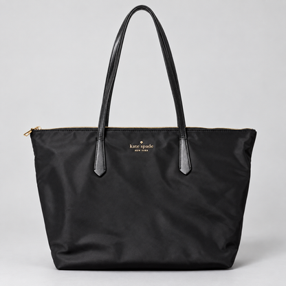 Tote Kate Spade New York | Nylon negro con herrajes dorados| Original