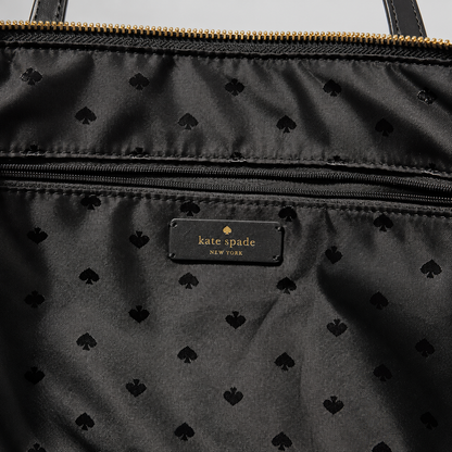 Tote Kate Spade New York | Nylon negro con herrajes dorados| Original