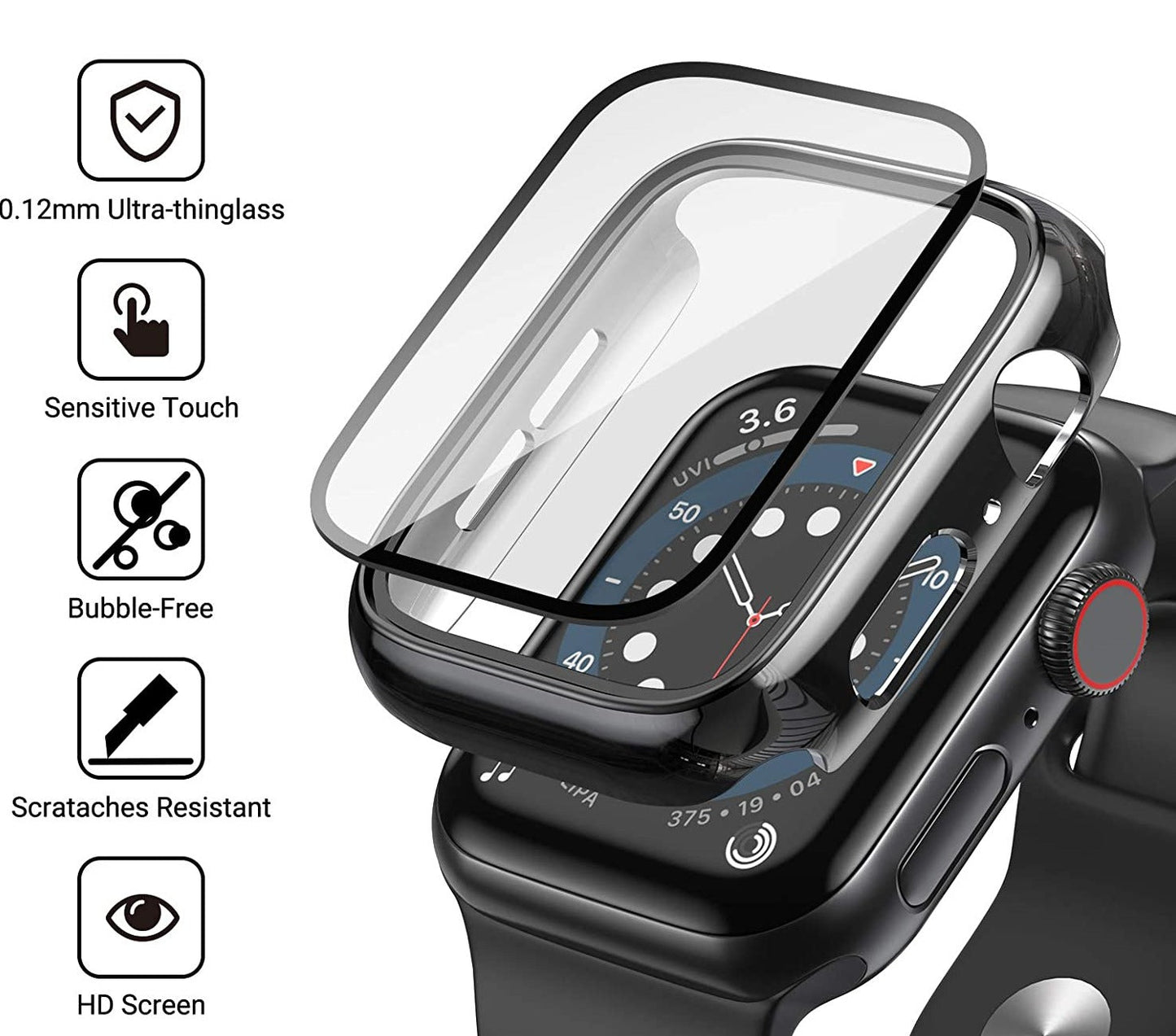 Crystal™ - Protetor de tela para Apple Watch com vidro temperado 