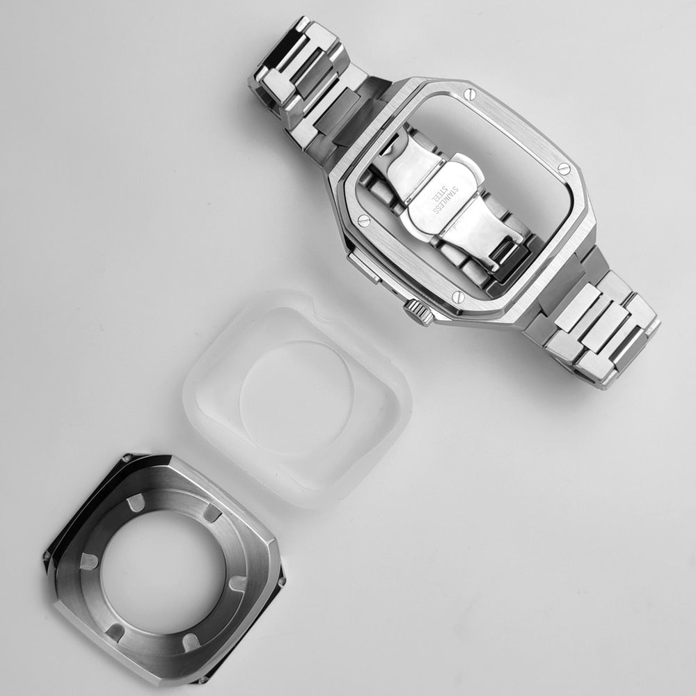 Série Royal ™ Metal - Correia + protetor para Apple Watch